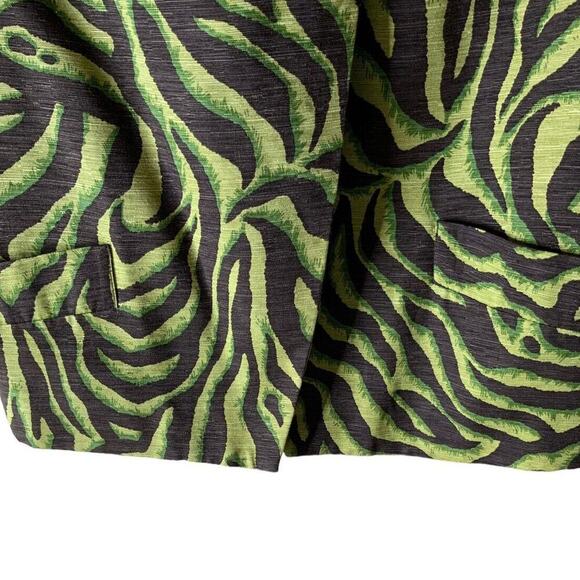 Silklano 100% Silk Blazer Womens Size XL Animal Print Asymmetric Front Jacket - Picture 6 of 8